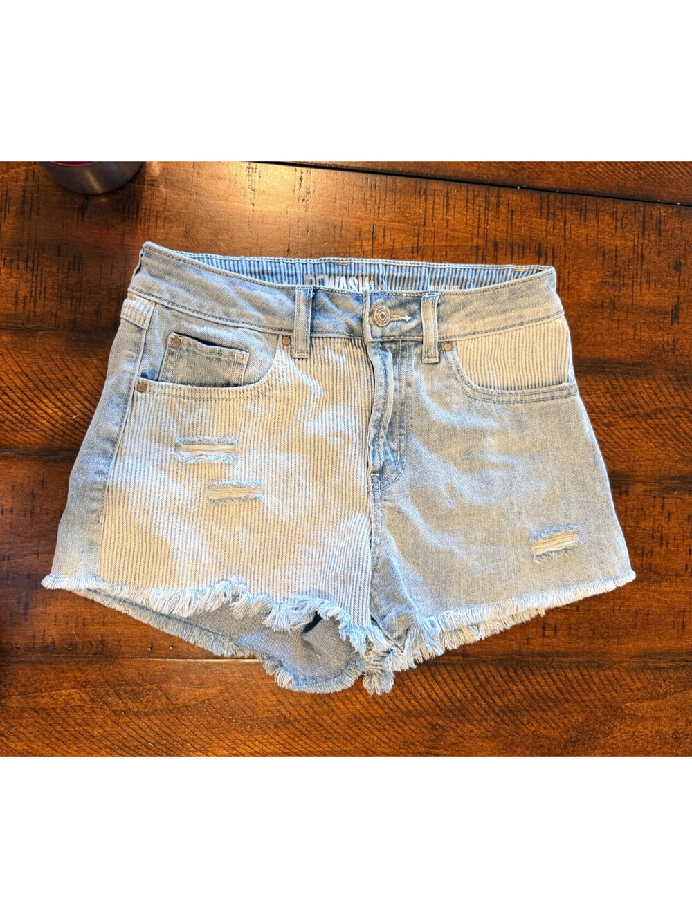 Rewash Brand Los Angeles High Rise Distressed Denim Cutoff Shorts Juniors 25